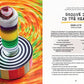 Colorful dessert with a striped base on a swirling background, accompanied by text.