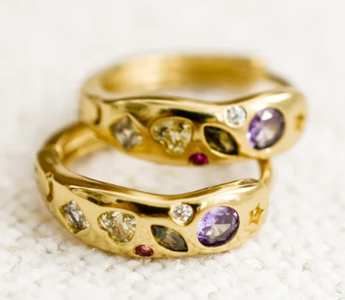 Confetti Galaxy Huggie Hoop Earrings