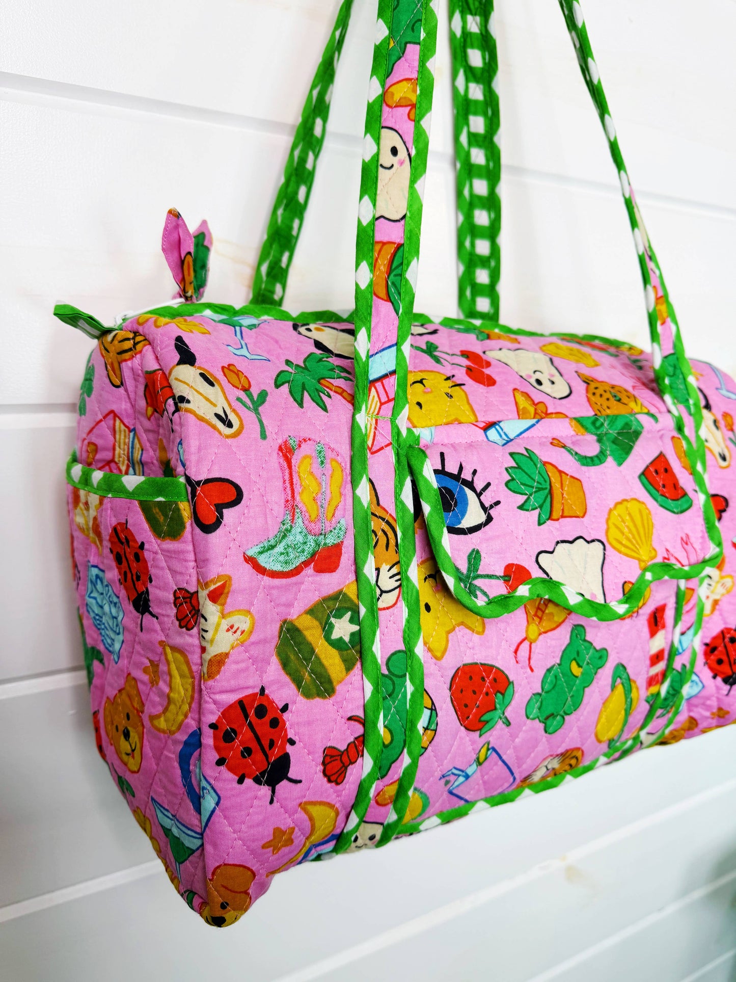 Lucky Vibes Pink Overnight Bag