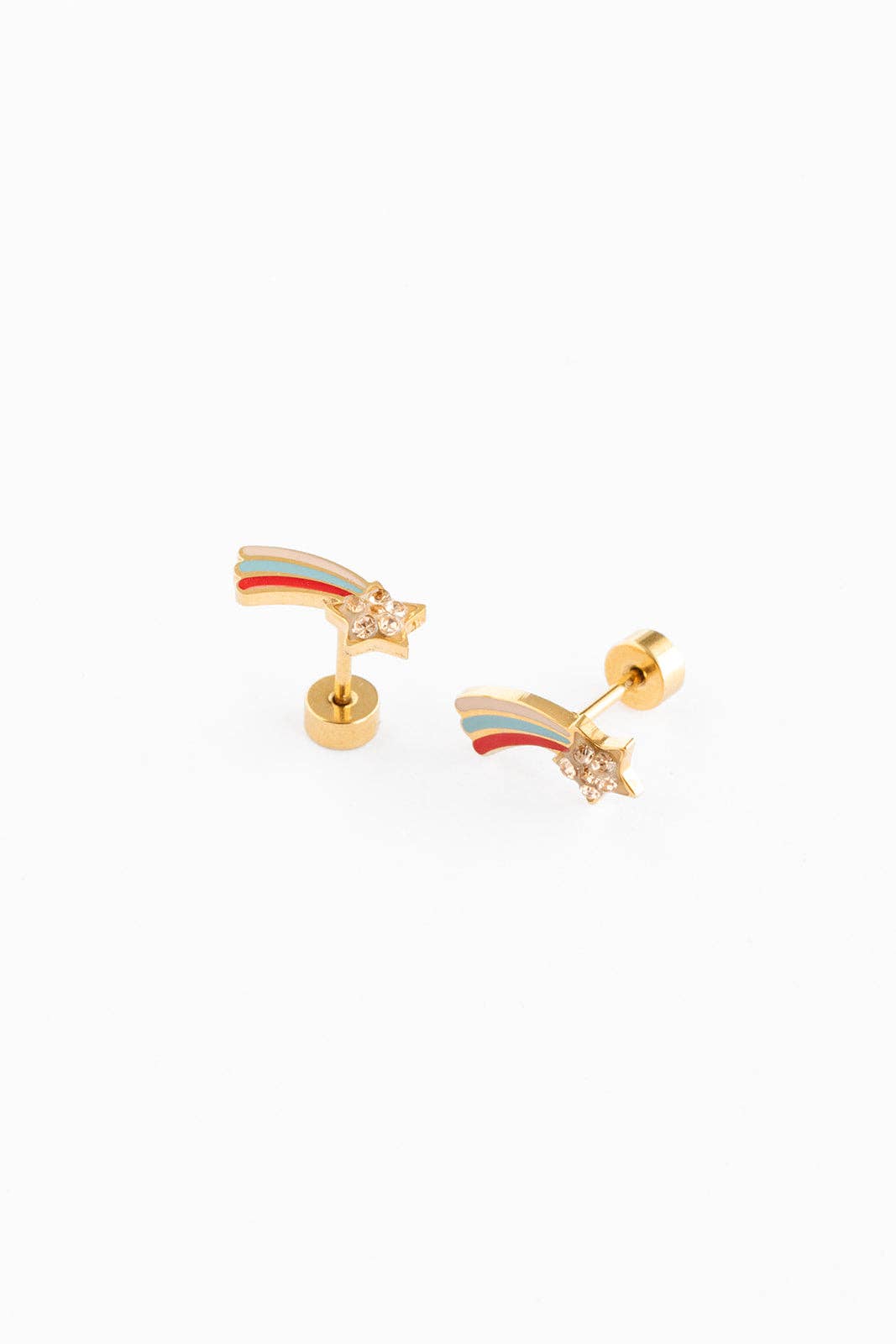Shooting Star Flat Back Stud Earring - Hypoallergenic