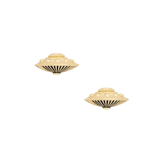 Spaceship Stud Earrings 18K Gold Plated