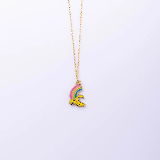 Banana Rainbow Pendant Necklace