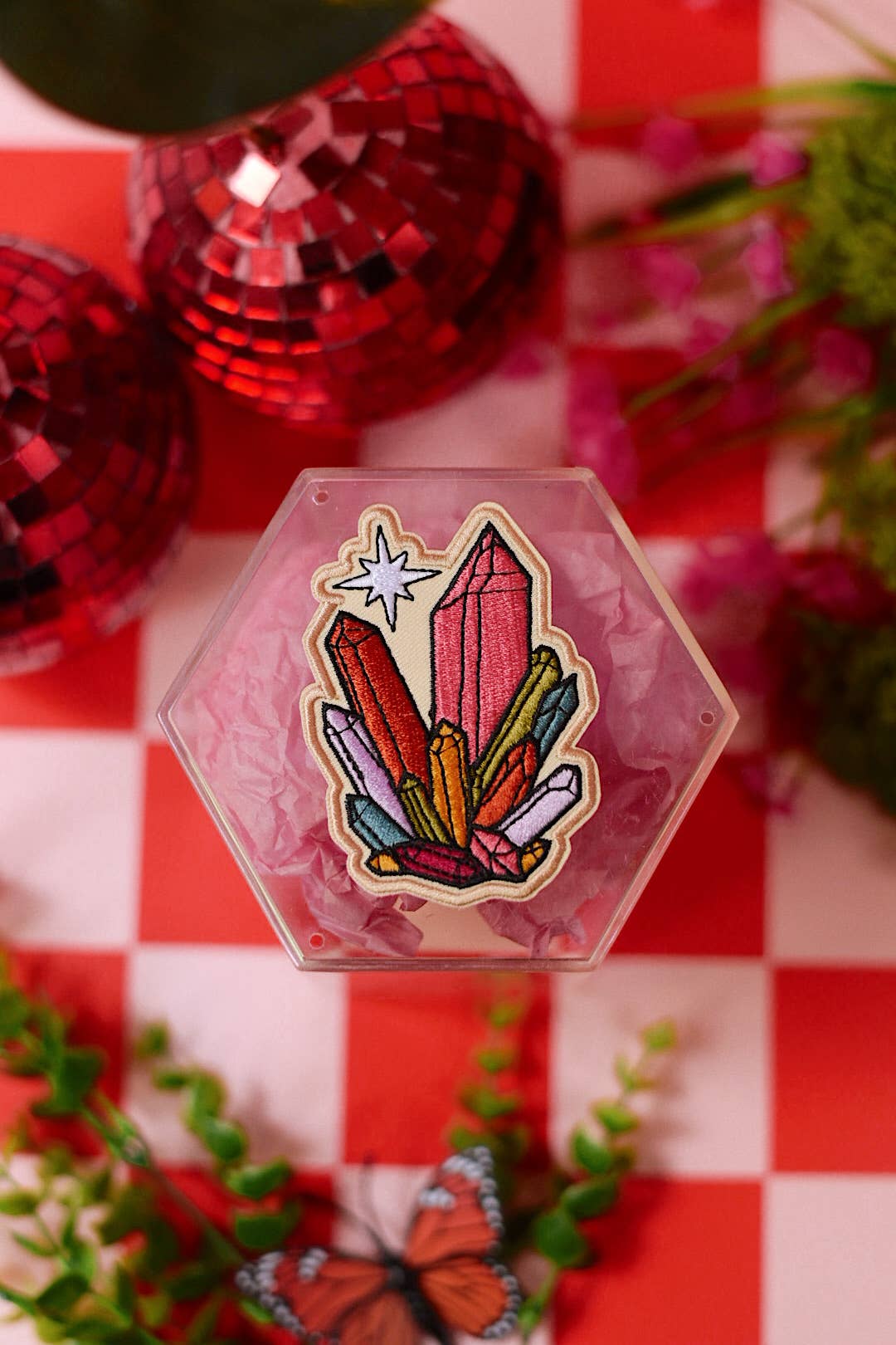 Rainbow Crystals Embroidered (Iron-On) Patch