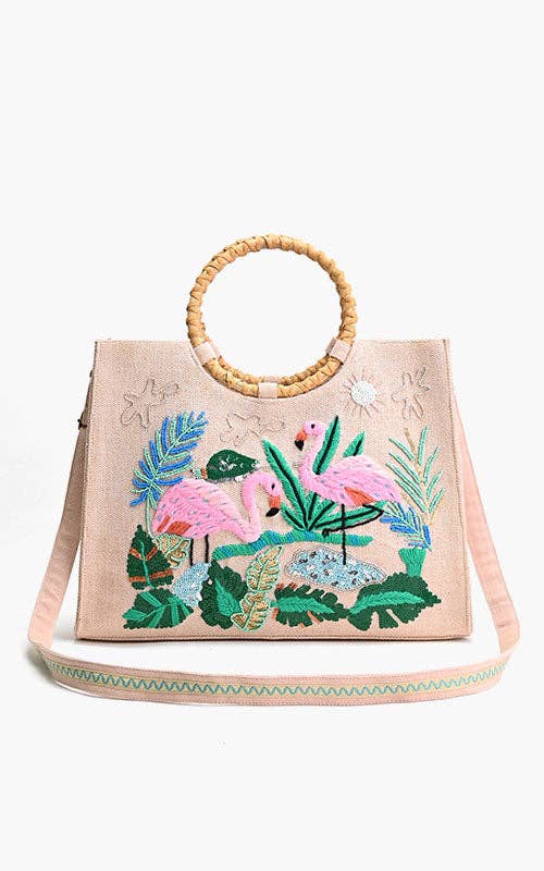 Tropical Pink Flamingo Tote
