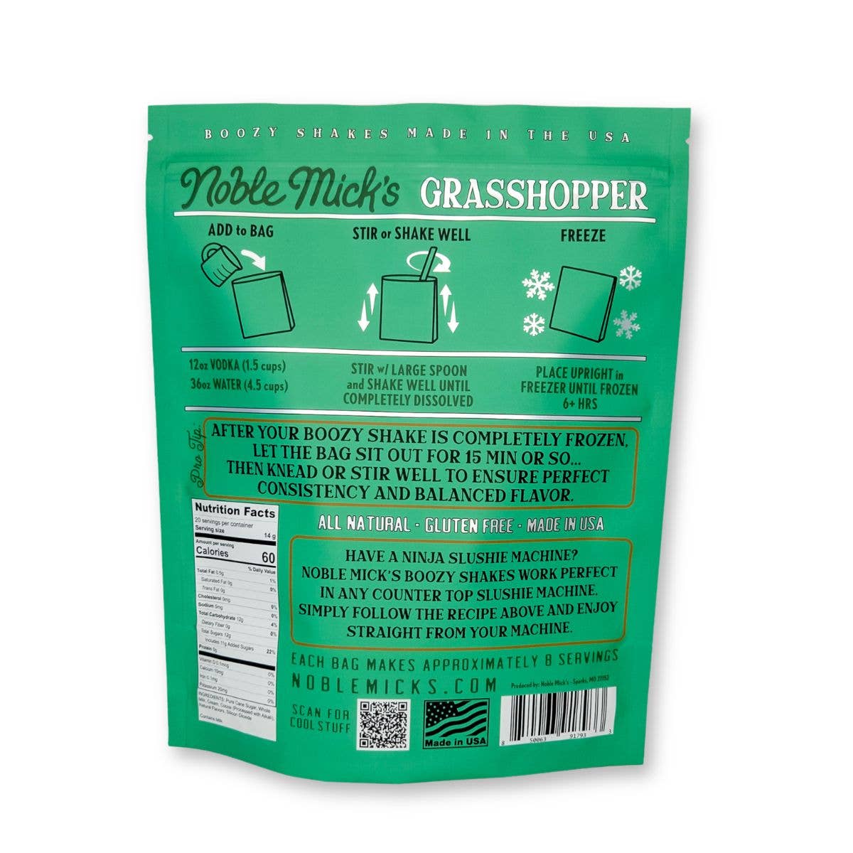 Grasshopper Boozy Shakes Mix -Just add Water + Vodka