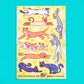 Sparkly Long Cats Funny Kitty Glitter Sticker Sheet