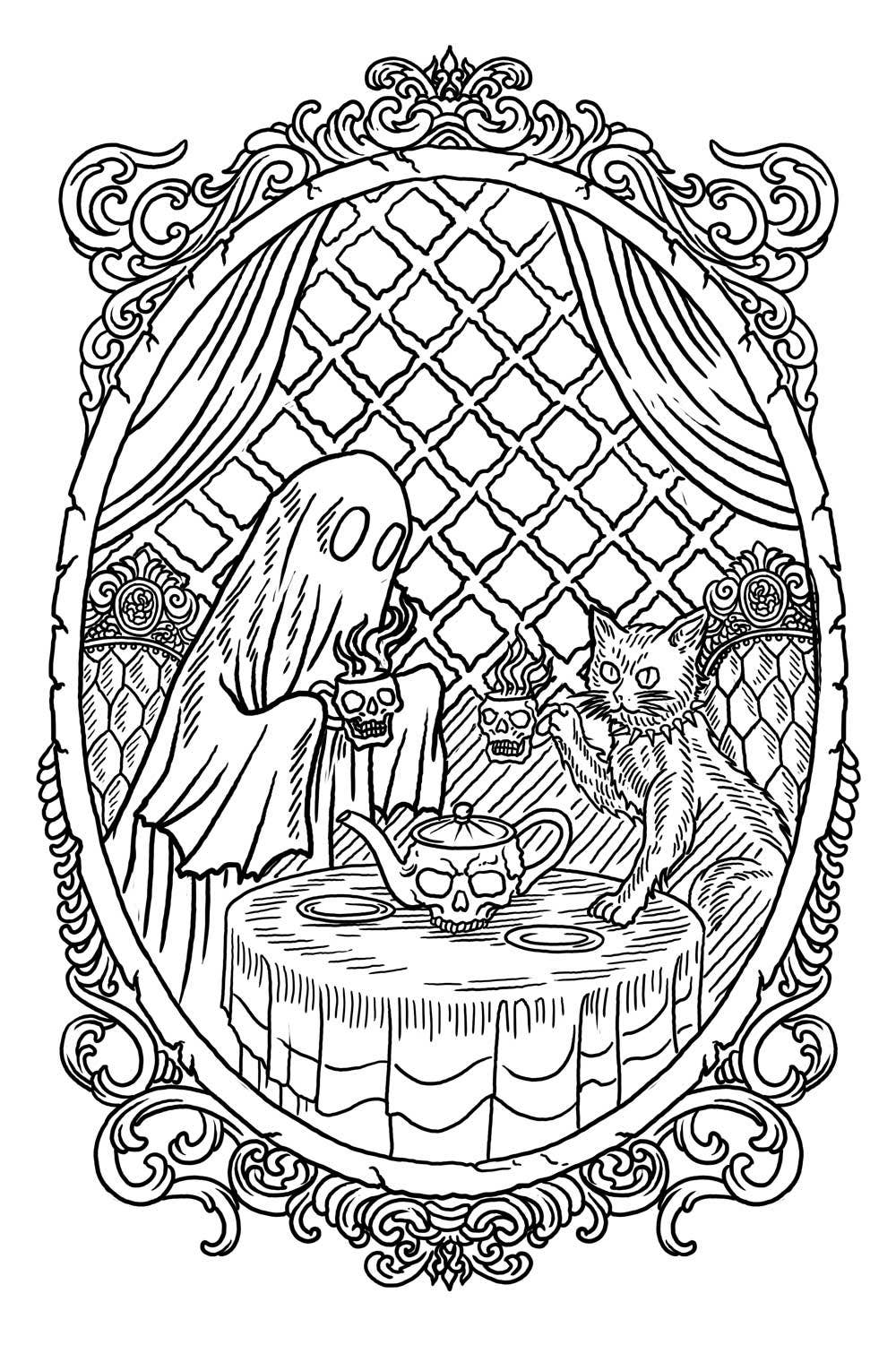 Comfy Goth Coloring Book For Adults