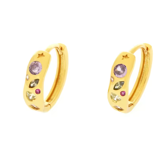 Confetti Galaxy Huggie Hoop Earrings