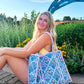 Tote Bags Quilted | Large Travel Tote | Lucky Vibes White