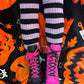 Funeral Flowers Striped Leg Warmers