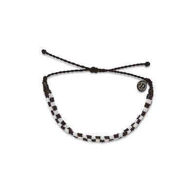 Pura Vida Black and White Checkered Bracelet