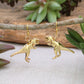 Prehistoric Times Gold Tyrannosaurus Rex Earrings