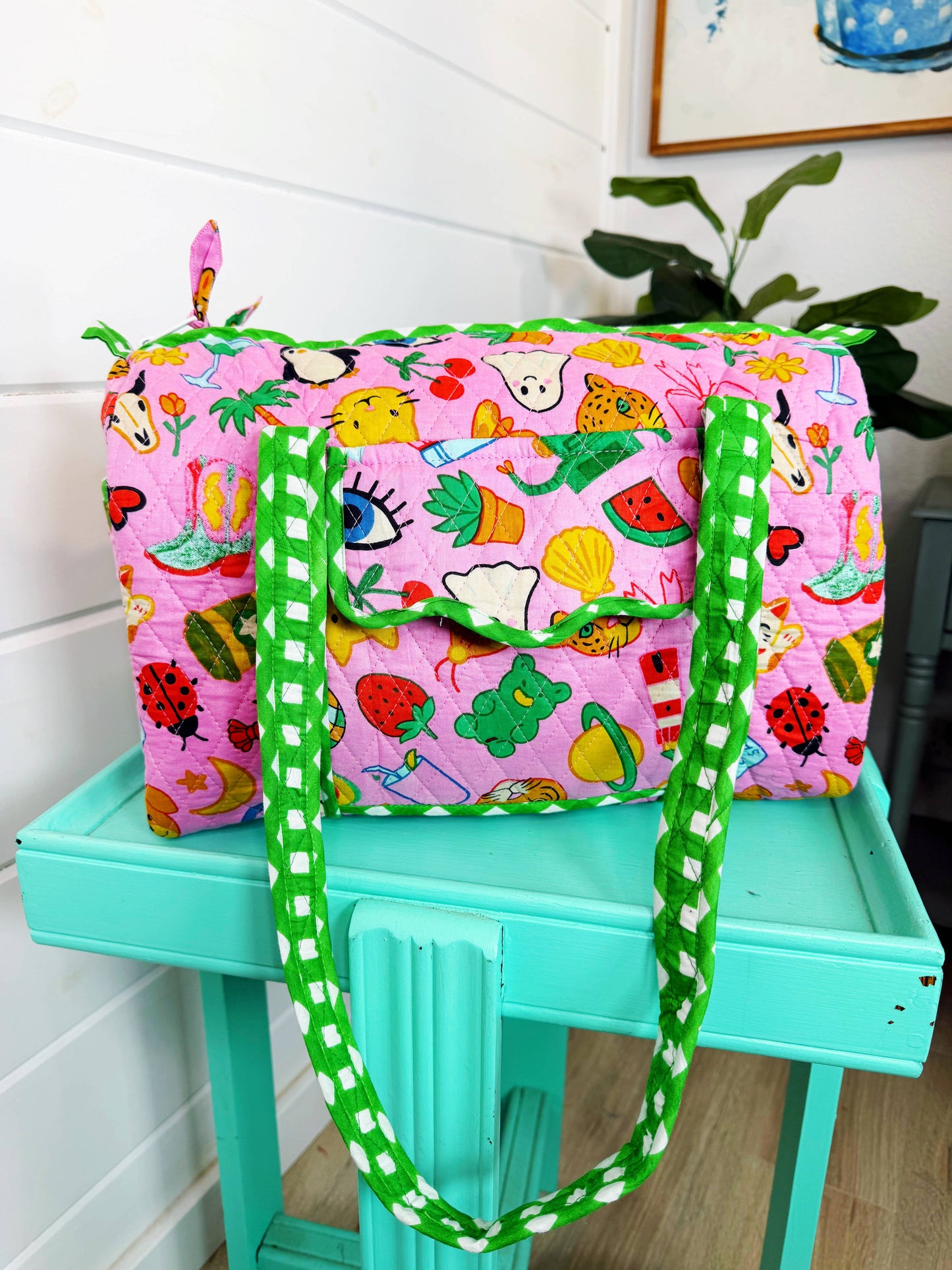Lucky Vibes Pink Overnight Bag