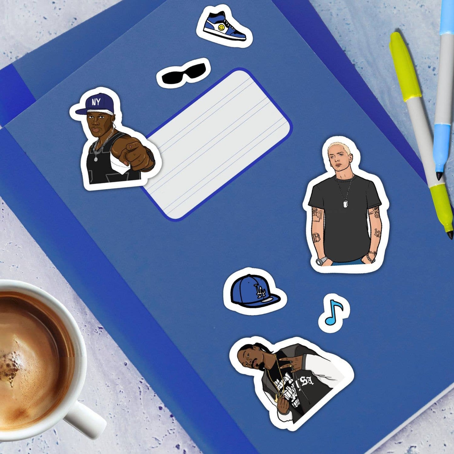 Rappers Hip Hop Rap Sticker Sheet