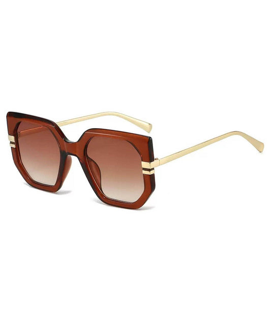 Brown Geometric Sunglasses