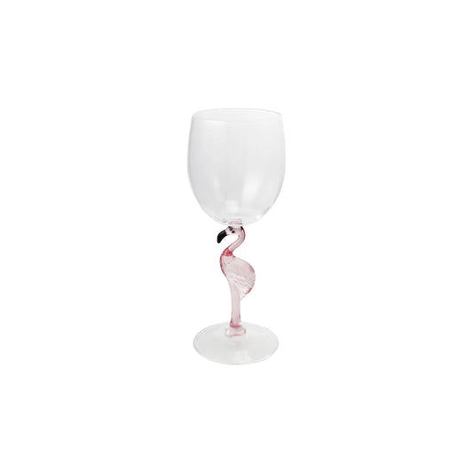 14 oz. Acrylic Wine Glass with Flamingo Stem