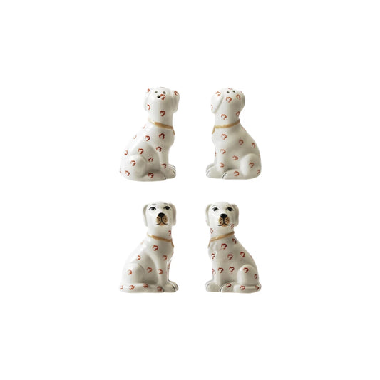Ceramic Dog Shaped Salt & Pepper Shakers, Set of 2