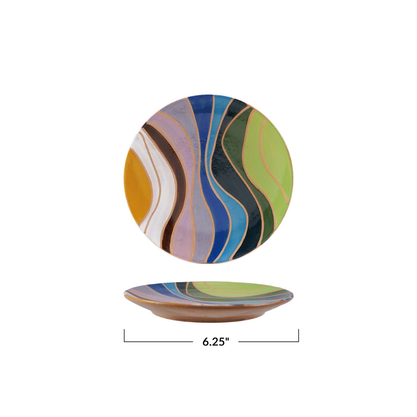 Stoneware Plate w/ Wax Relief Design