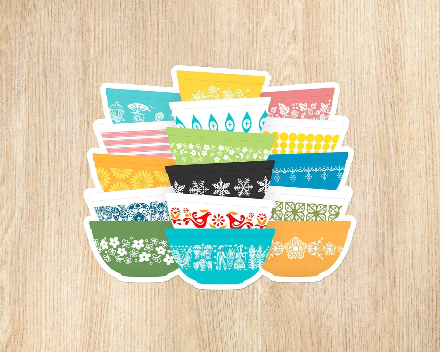 Pyrex-Inspired Whimsy Stack Sticker