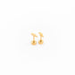 Pair of gold lightening earrings on a white background