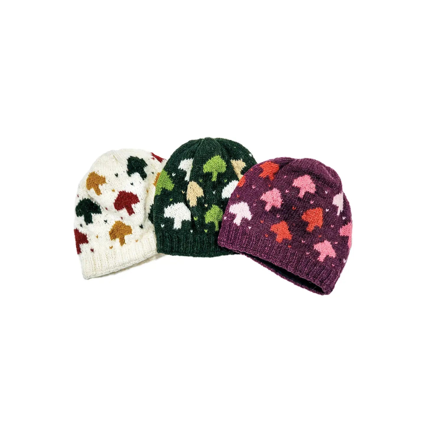 Handmade Knit Beanie Hat Mushroom