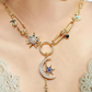 Celestial Coin Charm Hamsa Necklace