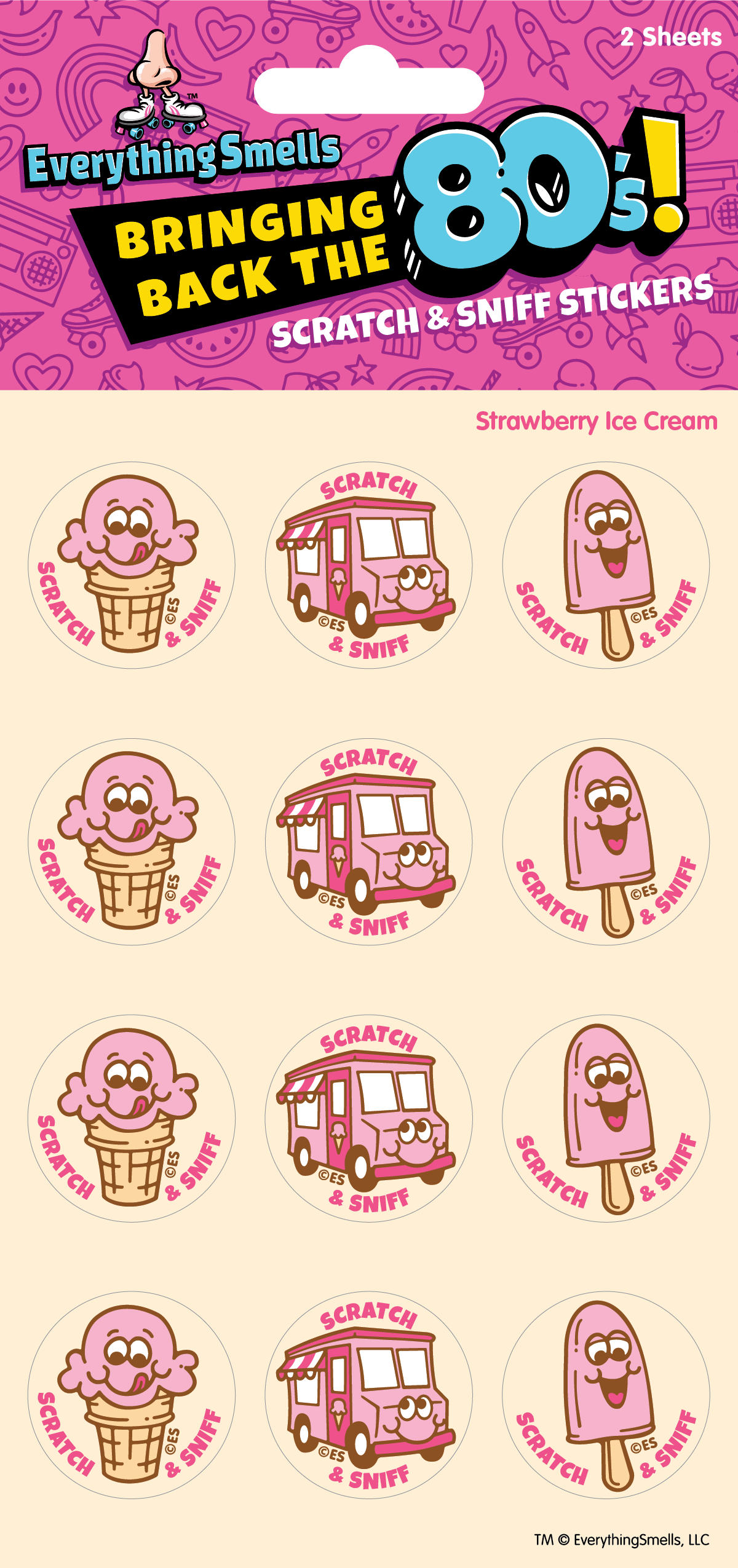 Strawberry Ice Cream EverythingSmells Scratch & Sniff Stickers