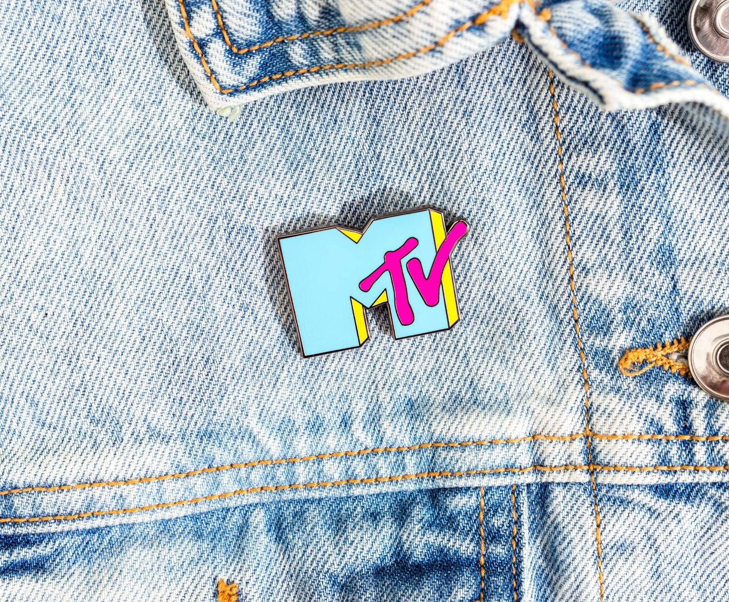 MTV Retro Blue Logo Enamel Pin