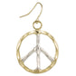 Silver Gold Peace Sign Earrings