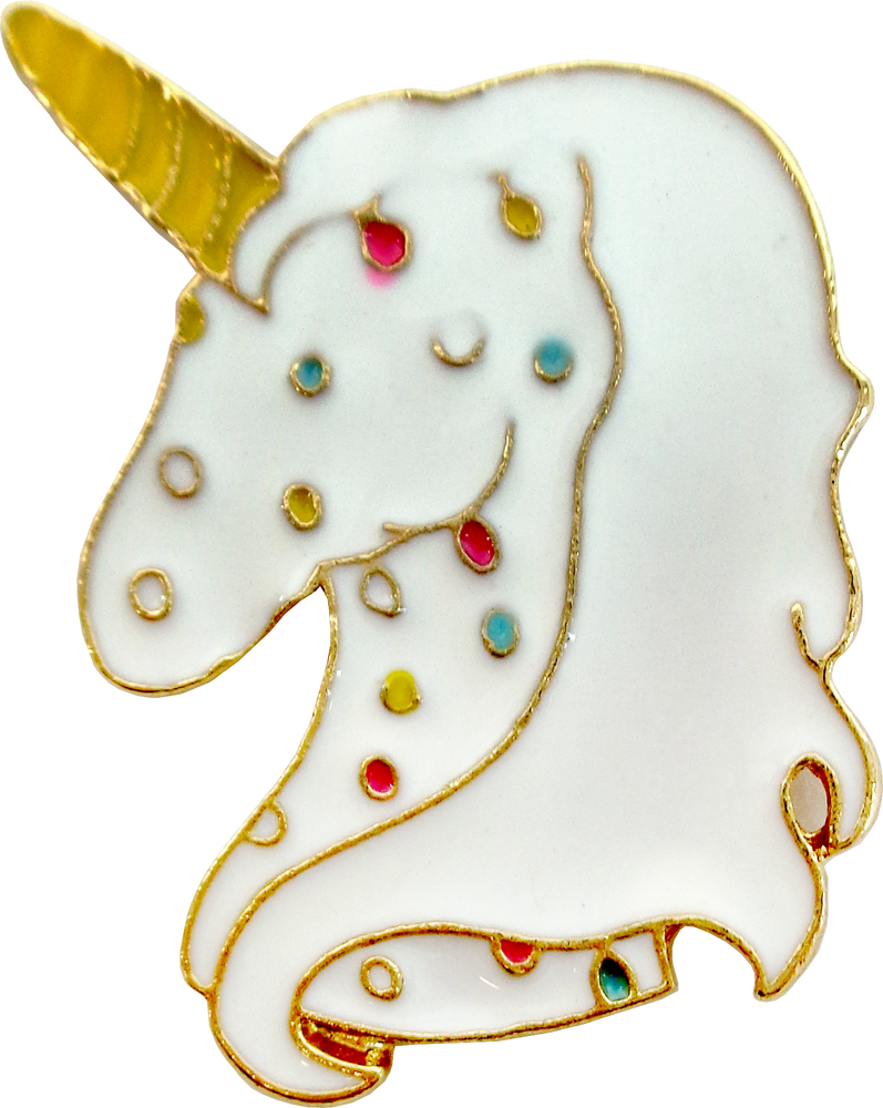 Enamel Pin - Unicorn - White Sprinkled Ice Cream