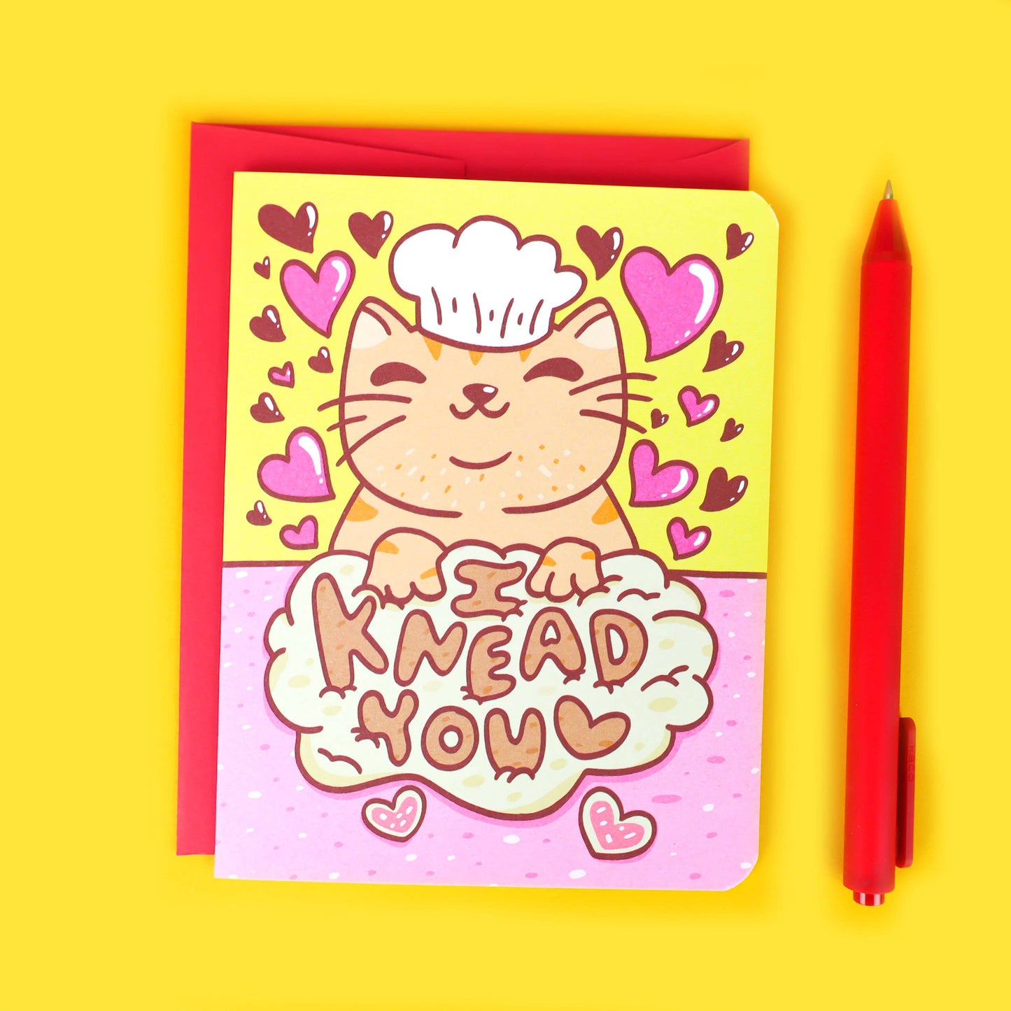 I Knead You Chef Kitty Valentine's Day Love Card
