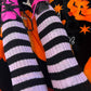 Funeral Flowers Striped Leg Warmers