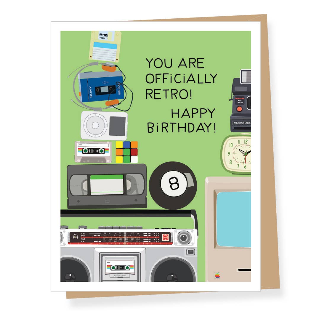 Officially Retro Birthday Card