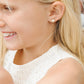 White Cat Flat Back Stud Earrings - Hypoallergenic