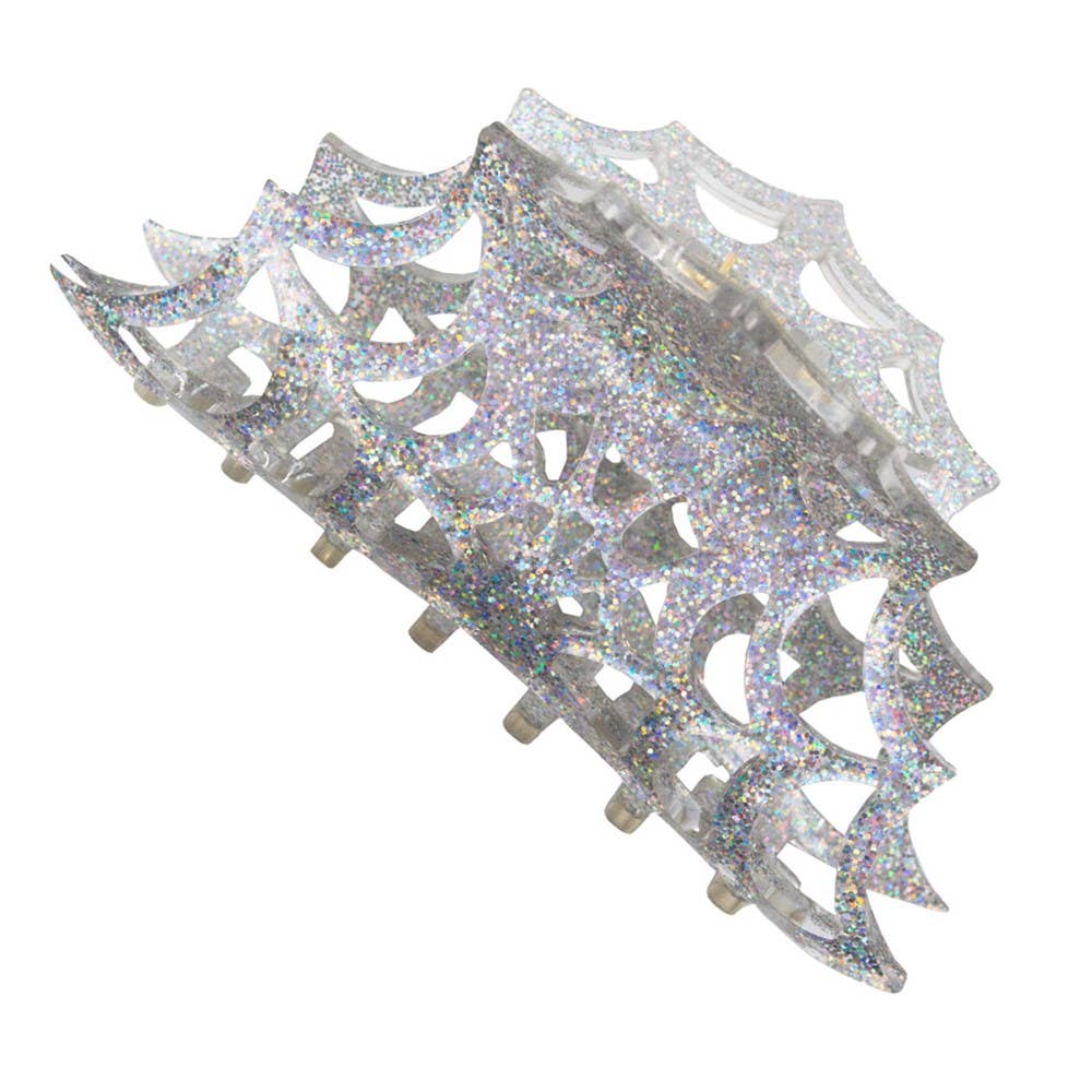 Spiderweb Hair Hair Claw Clip Silver
