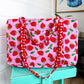 Quilted Duffle Bag | Weekender Overnight Bag | Strawberry