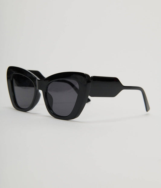 Black Chunky Geometric Sunglasses