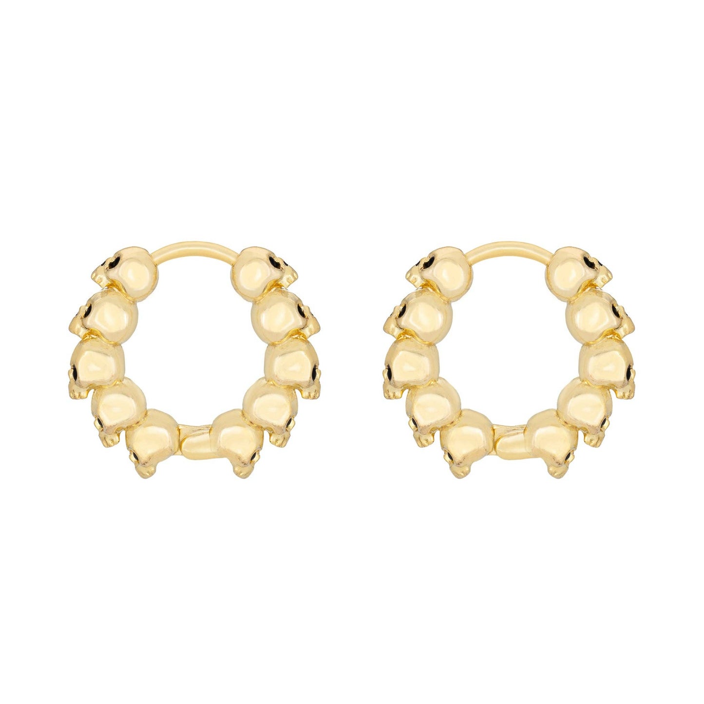 Skull Hoops: 18K Gold Plated