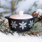 Pyrex-Inspired Black Snowflake Casserole Ceramic Trinket Box
