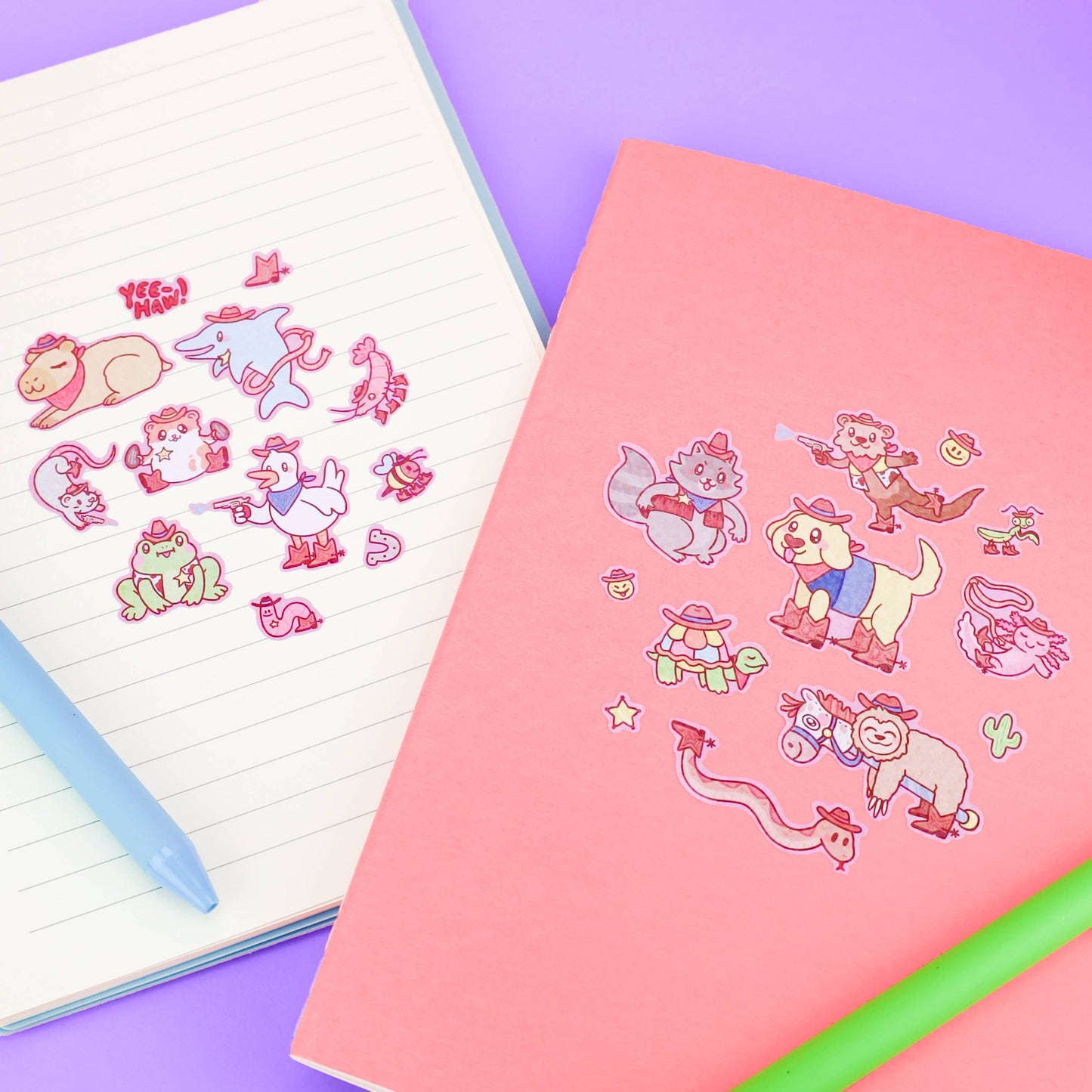 Cowboy Critters Vinyl Sticker Sheet