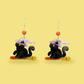 Witch's Black Cat Witchy Acetate Dangle Earrings