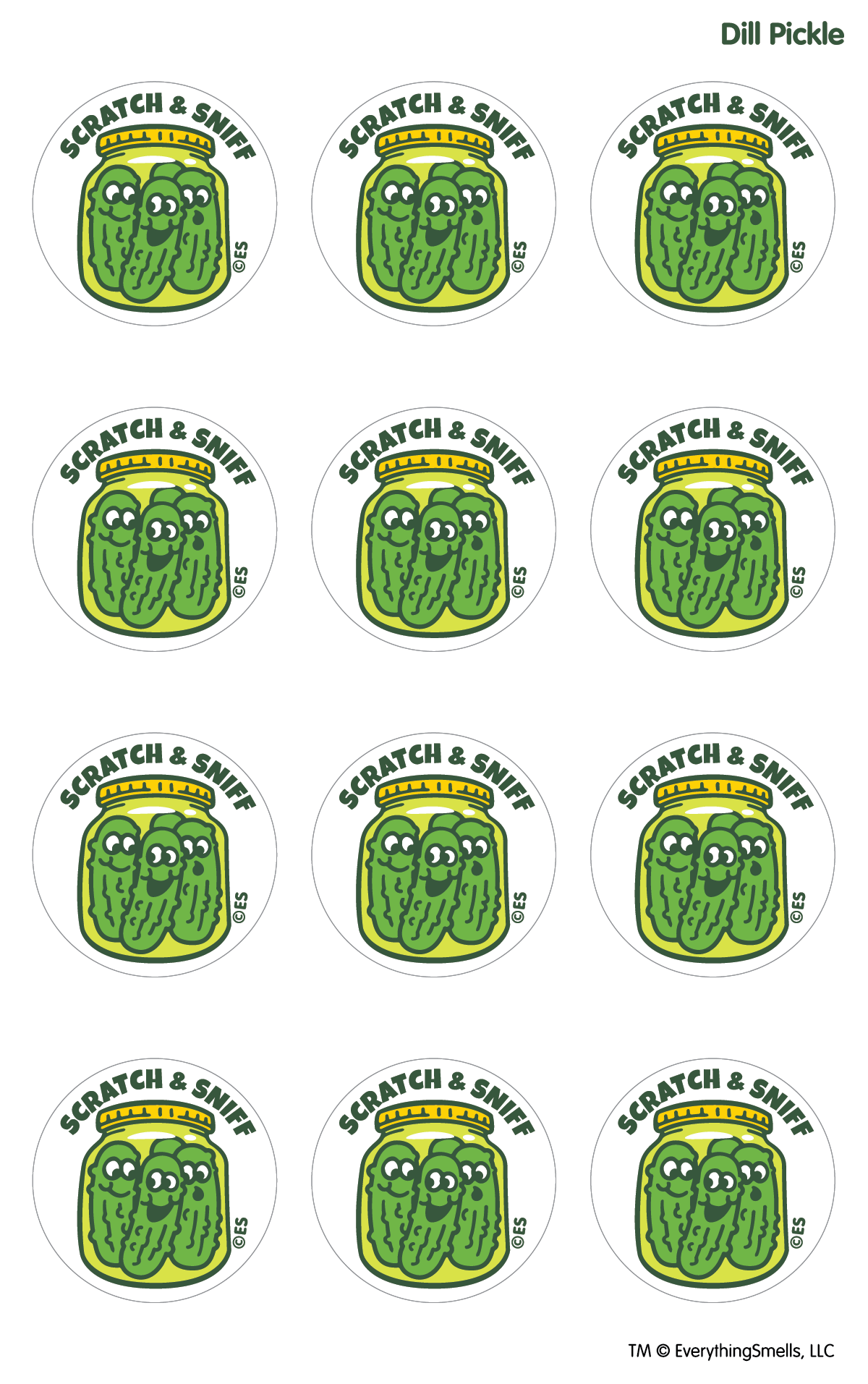 Dill Pickles Scratch & Sniff Stickers