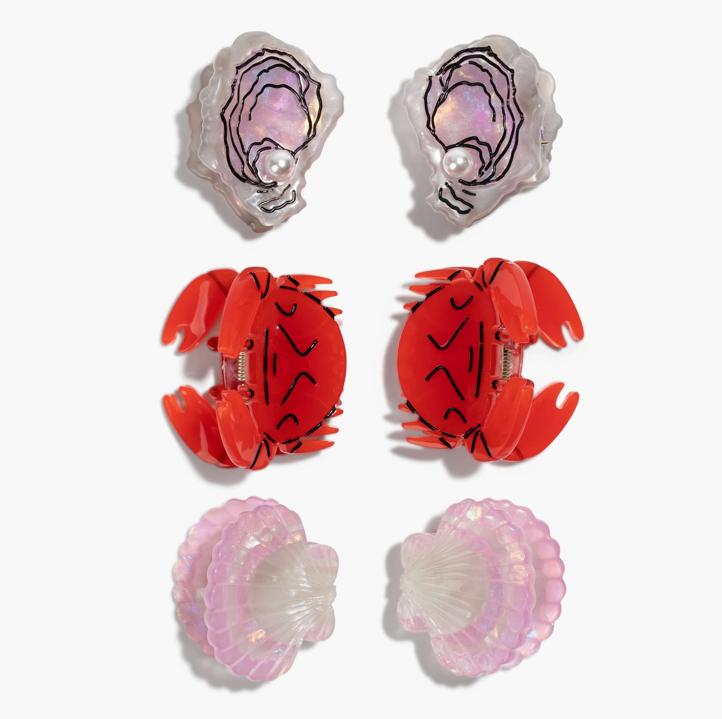 Micro Seafood Hair Claw Clip Set