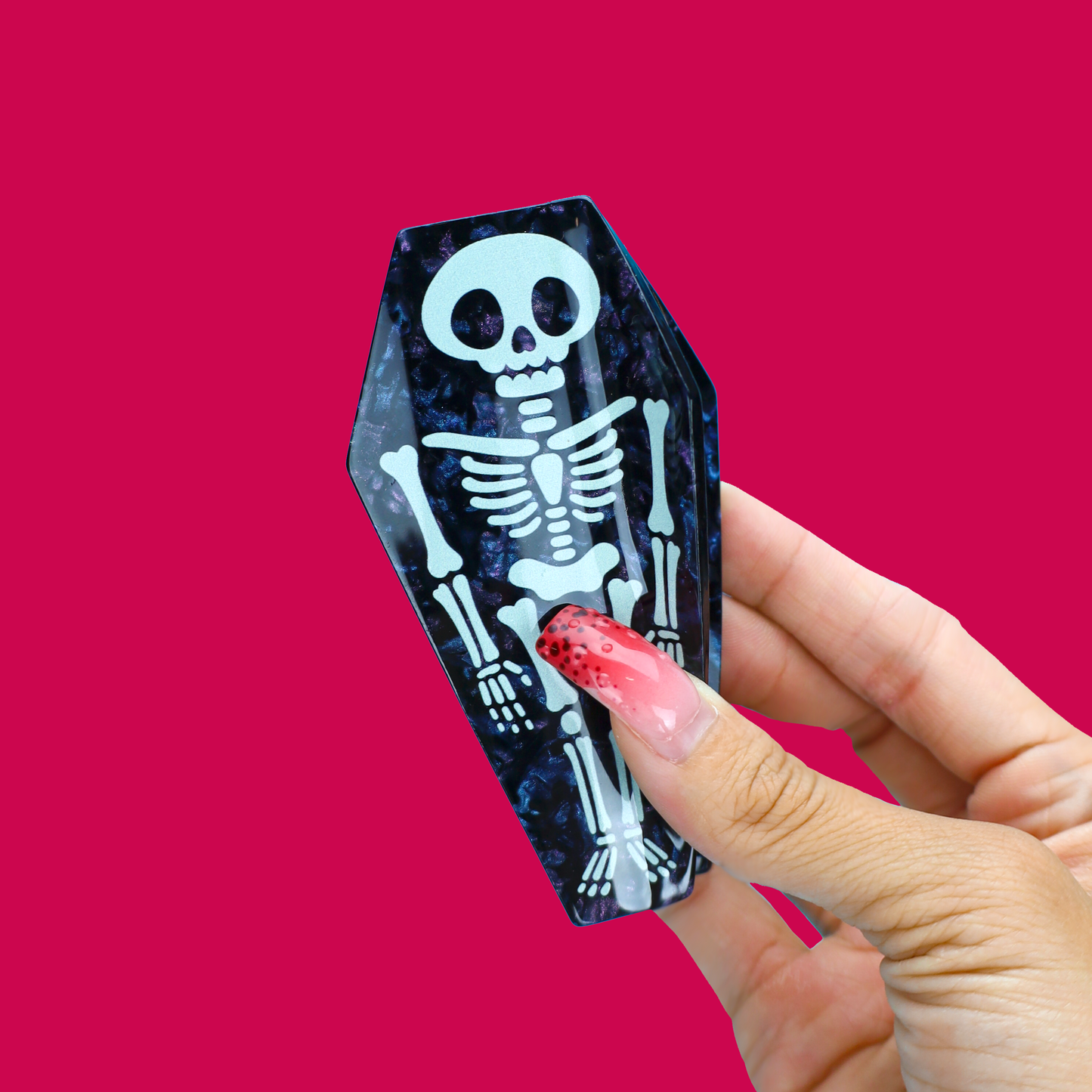 Coffin Clip Skeleton Halloween Hair Claw