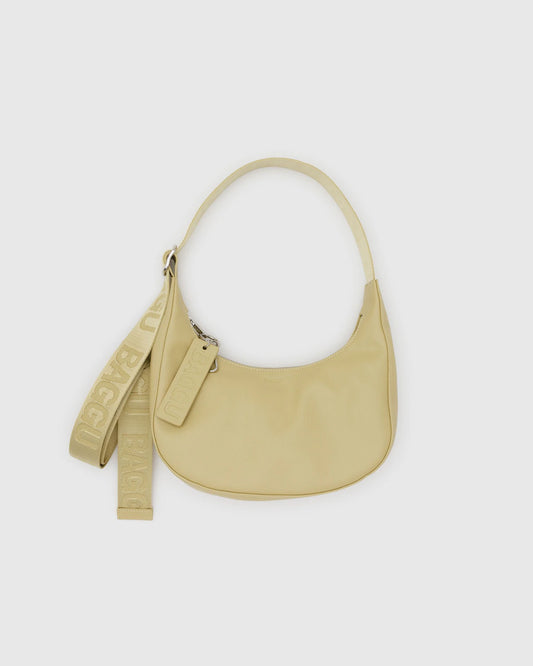 Small Recycled Leather Crescent Bag
