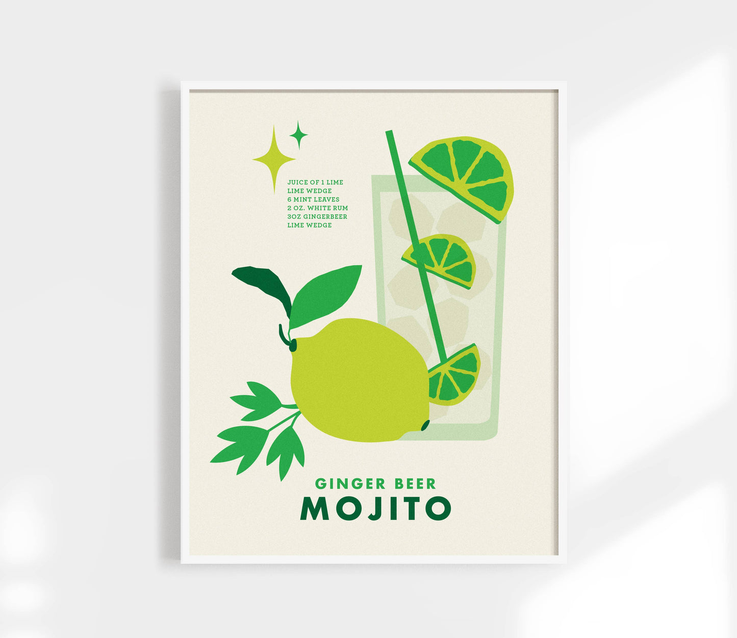 Mojito Cocktail Print 11x14