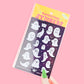 Kawaii Ghosts Spooky Cute Halloween Glitter Sticker Sheet