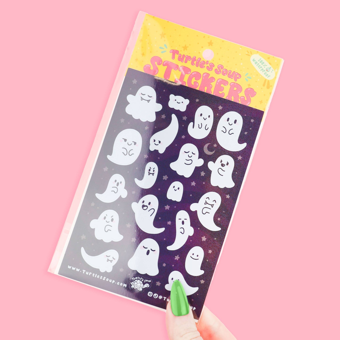 Kawaii Ghosts Spooky Cute Halloween Glitter Sticker Sheet