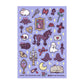 Goth Romance Dark Stationery Planner Sticker Sheet