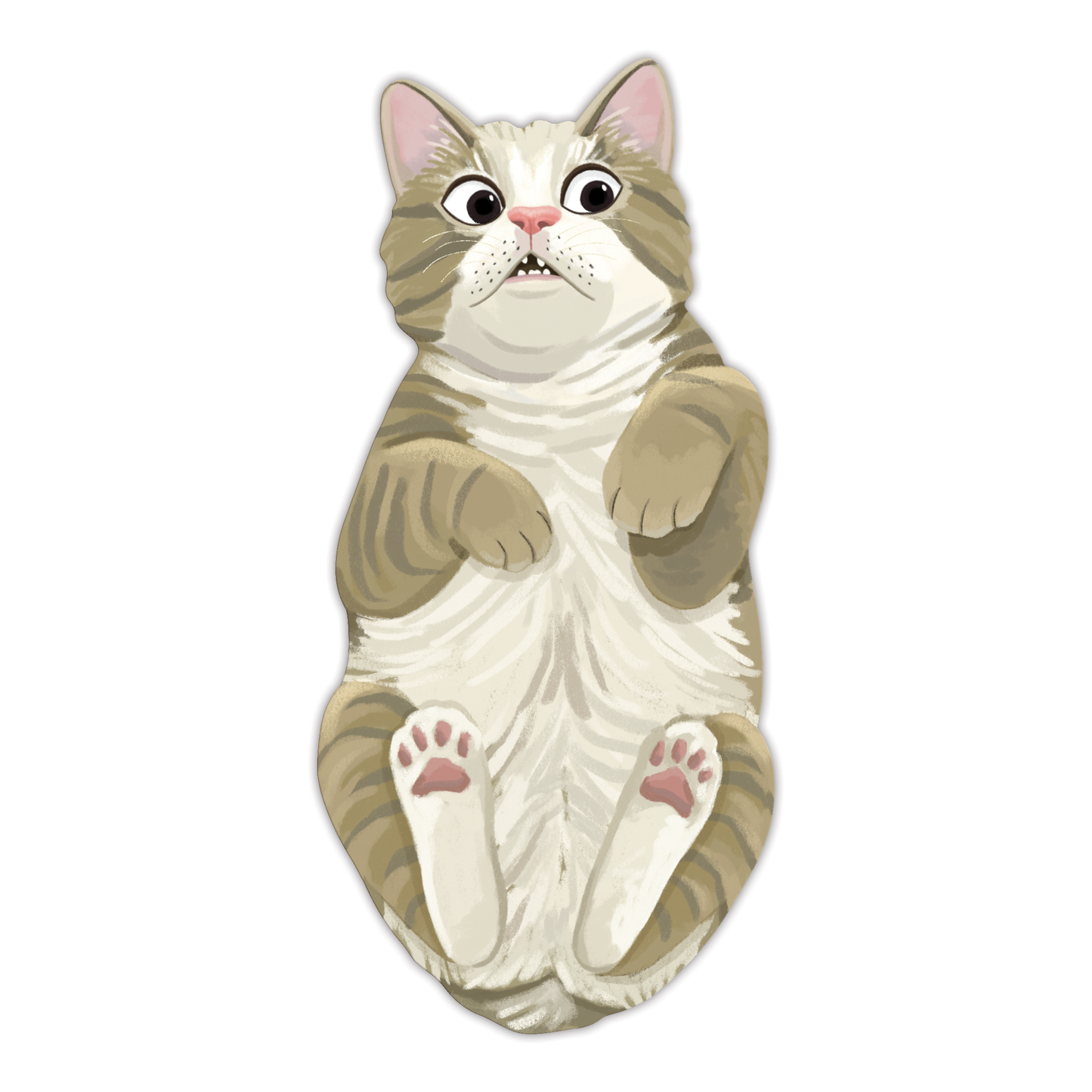 Side Eye Gasping Cat Funny Die-Cut Bookmark